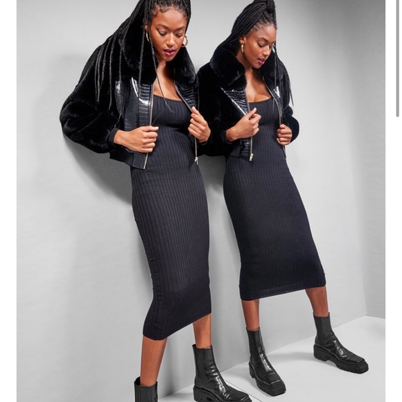 Jeannie Mai X INC: Faux Fur & Leather Bomber Jacket - Picture 3 of 4